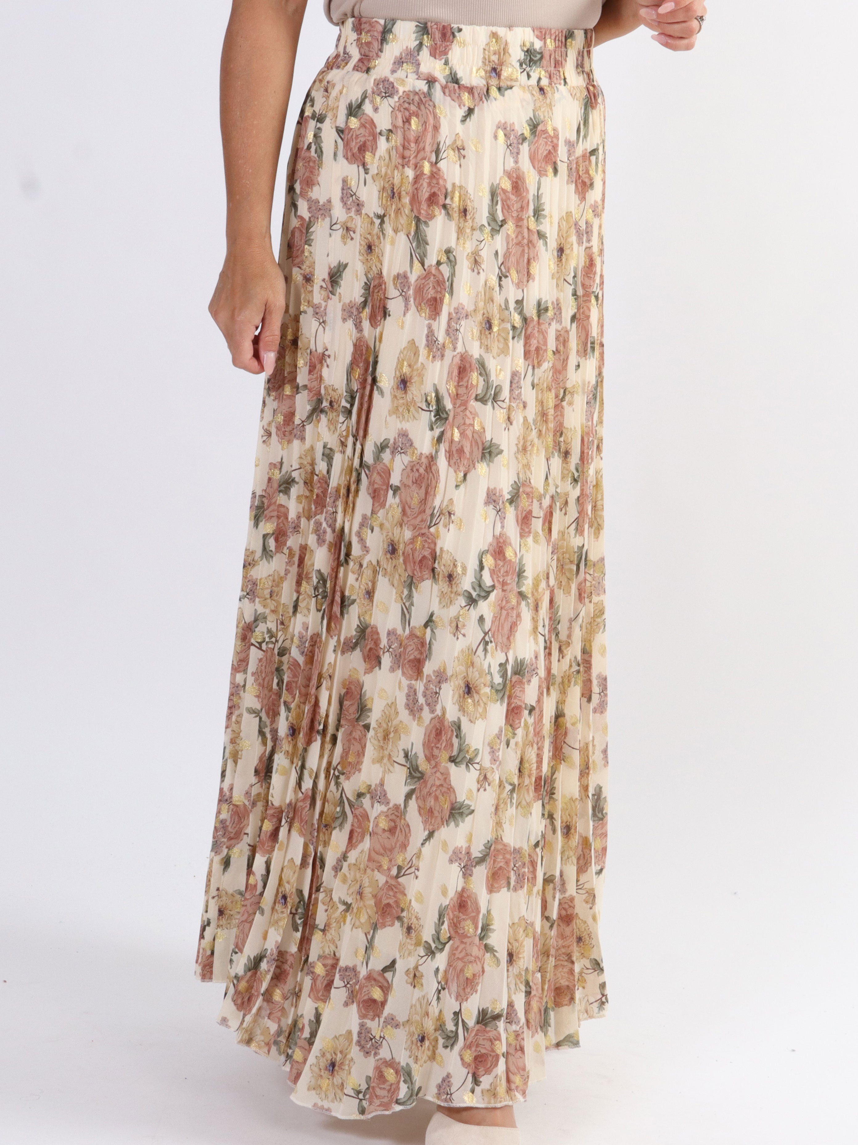 Josefine - Sød plisseret nederdel med blomsterprint